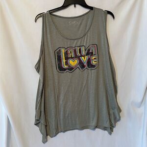 Jessica Simpson 3X “All 4 Love” Graphic Tank Top